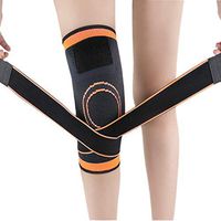 Unisex Knee Brace Knee Support Compression for Running, Hiking, Soccer, Climbing Meniscus Tear, Arthritis Pain Relief (L, Orange)
