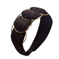 HNTDG Golden Ring Cross Stitching Fabric Wide-Brimmed Headband Sweet Girls Headband