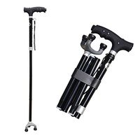 HXZXH Canes Adjustable Walking Canes for Men and Women Folding Collapsible with LED Light Lightweight Self Standing Stable Walking Stick Versatile Stabilizing Hand Crutch T Handle Fashionable Black