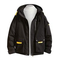 Men's Jackets Hoodies,Males Full Zip Pockets Long Sleeve Loose Big and Tall Solid Coat Outwear Active Thicken Parka Jacket