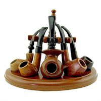 Sundlight Wooden Tobacco Pipe Stand Rack Stands for 5-Slot Smoking Pipes Holder fit Home