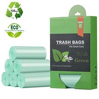 1.2 Gallon Small Trash Bags Garbage Bags, Mini Compostable Strong Bathroom Wastebasket Can Liners trash Bags for Home Office Kitchen fit 5 Liter 5L,1 Gal,Green