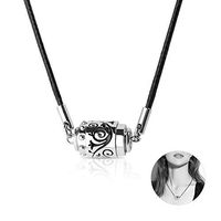 Aromatherapy Essential Oil Diffuser Necklace Pendulum Pattern Aroma Necklace with Black Rope Adjustable Locket Pendant Diffusing Necklaces For Men & Women