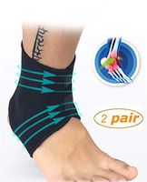 ZPPLD Elastic Compression Ankle Support Wrap, Adjustable Sprains Foot Brace Sleeve for Sports Protect, Arthritis, Plantar Fasciitis, Achilles Tendonitis, Injury Recovery, One Size Fits All