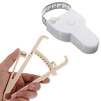 Body Fat Caliper + Body Tape Mass Measuring Tester Fitness Weight Loss Muscle by BOOLAVARD