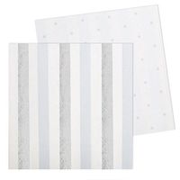 Illume Partyware Celebrate Happiness Silver Stripes & Dots Luncheon Napkin - Pack of 20