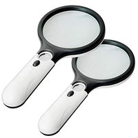 GXSQLW Magnifying Glass with Light,30X Handheld Large Magnifying Glass 12 Led Illuminated Lighted Magnifier for Macular Degeneration,Seniors Reading,Soldering,Inspection,Coins,Jewelry,Exploring (B)