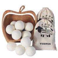 12-Pack Wool Dryer Balls, Premium New Zealand Wool Laundry Balls, Eco-friendly Reusable Laundry Essentials, Organic Natural Fabric Softener,White (No Basket)