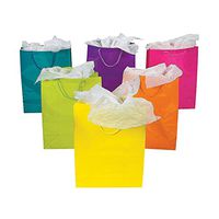 Fun Express 1 X Lot of 12 Large Bright Neon Color Paper Gift Party Bags [Health and Beauty]