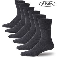 Forcool Extra Wide Diabetes Socks Crew, Men's Women's Moisture Wicking Medical Health Non Binding Losse Fit Cushioned Cotton Dress Diabetic Socks with Seamless Toe, 6 Pairs Dark Gray X Large