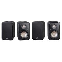 Polk Audio Signature Series S10 Home Theater Compact Satellite Surround Speakers, 4 Speakers, Washed Black Walnut