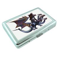 Mythical Creatures Fantasy S6 Silver Cigarette Case Metal Wallet Id Holder King & 100's 4" X 2.75" RFID Protection