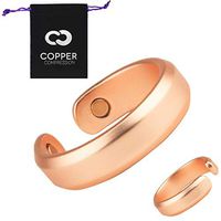 Copper Ring for Arthritis by Copper Compression - 99.9% Pure Copper + Magnetic Therapy Relief Ring for Men + Women. Magnet Therapy Jewelry Rings for Arthritis, Carpal Tunnel, Fingers, Thumb (Small)
