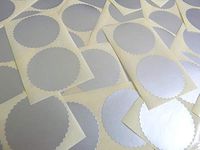 Minilabel 50mm Serrated Edge , Certificate Wafer Company Seal Labels , Stickers For Embossing , Awards & Rewards Matt Silver