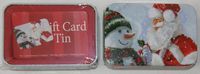 Lindy Bowman Christmas Holiday Gift Card Tin Box (Santa and Snowman)