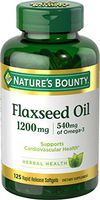 Nature's Bounty Flaxseed Oil 1200 mg, 125 Rapid Release Softgels, White, Pack of 2
