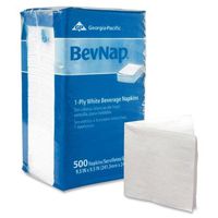 Georgia Pacific GEP96019 Dinner-Beverage Napkins- 1-Ply- 9-.50in.x9-.50in.- 4000-CT- White