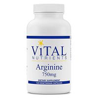 Vital Nutrients - Arginine 750 mg - L-Arginine Amino Acid Support for Circulatory & Heart Health - 120 Capsules per Bottle