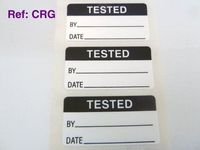 250 Labels Tested Labels , Tamper Evident Labels , 40x20mm Rectangle , Black on White , Stickers break up on attempted removal