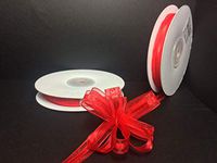3/8" Red Organza Thin Pull Bow String Ribbon (25 Yard) Gift Wrapping Favor Decorating