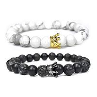 Softones 8MM Lava Rock Aromatherapy Anxiety Essential Oil Diffuser Beads Bracelet for Men Women,Friendship Couples Gifts Natural Stone Bracelets