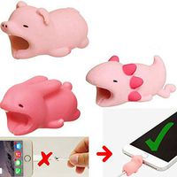 Embrium 3 Pcs Lightning Cable Bite Protectors (Rabbit, Axolotl, Pig) Cute Animal Cord Compatible with Apple iPhone (5, 5S, SE, 6, 6S, 7, 8, X)