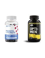 Optimum Nutrition Prebiotic & Probiotic Gummies, 30 Servings with Opti-Men, Mens Daily Multivitamin Supplement with Vitamins C, D, E, B12, 150 Count