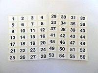 Minilabel White 16X10mm Consecutive, Sequential Number Sequence Labels, Numbering Stickers, From 1-56