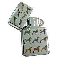 Weimaraner Gold Dog - Silver Lighter Windproof Flip-Top Refillable with tin Gift Box