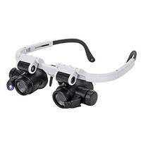 WMC Deluxe Head-Worn LED Lighted Magnifier with 2 LED Lights and 3 Different Lenses (8X, 15X, 23X) for Reading and Service