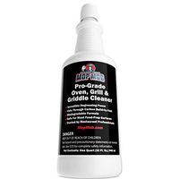 Commercial Grill and Oven Cleaner 32 Oz Heavy Duty Concentrate. Fast-Acting Degreaser Solution Removes Carbon, Grime, Burnt Food and Oil for Griddles, Fryer Baskets and Kitchen Cooking Surfaces.