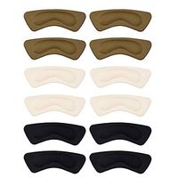 6 Pairs Women Heel Cushion Inserts Premium Heel Grips & Shoe Pads Non Slip Gel Back of Heel Liners, Blister Callus Prevention and Protectors for Mens Womens Loose Shoes and High Heels (black)