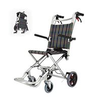 Ultra Lightweight Wheelchair, Folding Travel Driven Wheelchair Older Man Portable Simple Trolley w/Handbrakes (Size : 14inSeat)