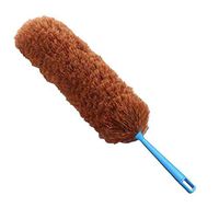 Microfiber Duster with Extension Pole & Bendable Head, Extendable Duster for Cleaning High Ceiling Fan, Interior Roof, Cobweb, Gap Dust- Wet or Dry Use (Brown)