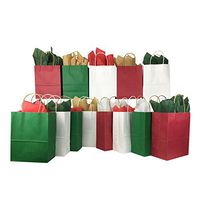 Set of Christmas Gift Bags and Tissue Paper (13 Bags + Tissue Paper, Holiday)