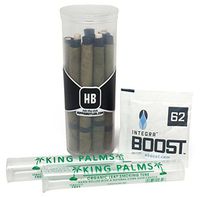 Bundle - 15 Items - King Palms Slim Cones (10 Cones), King Palms Storage Tubes (2 Tubes), Integra Boost Humidity Control Humidiccant Packet (8g 62% R.H.), with Hippie Butler Pop Top Storage Container