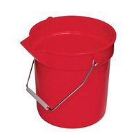 Boss Cleaning Equipment B010001 Heavy Duty Plastic Utility Pail, Red, 10 Quart