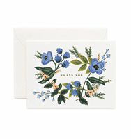Thank You Blue Bouquet Note Cards by Rifle Paper Co. -- Set of 8 Cards and Envelopes
