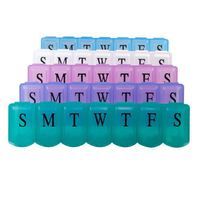 7 Day Pill Reminder, Bubble-Lok (4 pack various colors)
