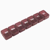 Weekly Pill Organizer,Daily Pill Cases for Pills/Vitamin/Fish Oil/Supplements, 7 Day Pill Organizer,Large Pill Box for Travel(Brown)