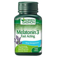 Adrien Gagnon - Melatonin 3 mg, Extra-Strength Fast Acting Sleeping Aid, Mint Flavoured, 100 Sublingual Tablets