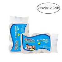 2 Pack 12 Rolls Toilet Paper Ultra Soft,Home Kitchen Natural Wood pulp Tissue,Clean And Highly Absorbent Toilet Paper for Daily Use