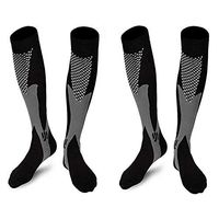 2 Pairs Compression Socks, 20-30 mmhg Medical&Althetic Nursing Running Compression Socks for Men Women Marathon, Faster Recovery, Better Blood Circulation(Men8-14in Women8-15in）(2 Pair Black)