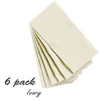 M'Sung Egyptian Cotton 600-Thread-Count 6-Piece Dinner Napkins 20" x 20" Color Ivory Solid (Set Contains Half Dozen Napkins)