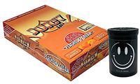 Herb Airtight Container Fresh Kettle with Juicy Jay's Peaches & Cream 1.25 Flavored Hemp Rolling Papers 24 Count Box DC Crafts Nation- Happy Face