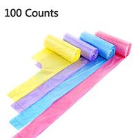 Trash Bags, Ancho 5 Gallon Handle Trash Bag Strong Thicken Garbage Bags Wastebasket Bags for Kitchen Bedroom Toilet Office Rubbish Bin 100 Counts（Random Color）