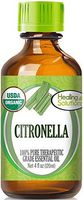 Organic Citronella Essential Oil (100% Pure - USDA Certified Organic) Best Therapeutic Grade Essential Oil - 120ml