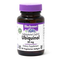 Bluebonnet Nutrition Cellular Active CoQ10 Ubiquinol 50 mg Vegetarian Softgels, Heart Health & Cellular Health, Ubiquinol from Kaneka, Non GMO, Gluten Free, Soy Free, Milk Free, 30 Vegetarian Softgels
