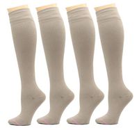4 Pairs Dr. Motion Therapeutic Graduated Compression Women's Knee-hi Socks… (Pack-Beige)