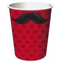 Creative Converting Mustache Madness Hot or Cold Beverage Cups, 8-Count